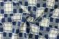 Preview: 0,50 MTR. JACQUARD CoLLEGE GLITTER PLAID - NAVY/GoLD - LUREX