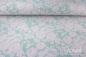 Preview: 0,5 MTR.  JACQUARD STRICK BLOSSOM  MINT/ROSE - BAUMWOLLSTRICK