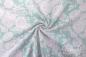 Preview: 0,5 MTR.  JACQUARD STRICK BLOSSOM  MINT/ROSE - BAUMWOLLSTRICK