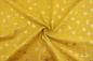 Preview: 0,5 MTR. ♥ PuSTEBLuMEN FoLIENDRuCK MuSSELIN - SENF/GoLD- DouBLE GAUZE ♥