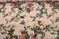 Preview: 0,5 MTR. ♥ BAUMWOLL VISKOSE LEINEN FLOWERS & BIRDS RoSE ♥