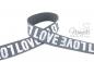 Preview: 1 MTR. LOVE GuMMIBAND GRau - 4cm