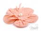 Preview: 1 Stck. ♥ STOFFBLUME MIT PERLE - APRICOT - 5,3cm ♥