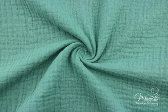 0,5 MTR. ♥ DouBLE GAUZE - Musselin Dusty MiNT- Baumwollstoff ♥