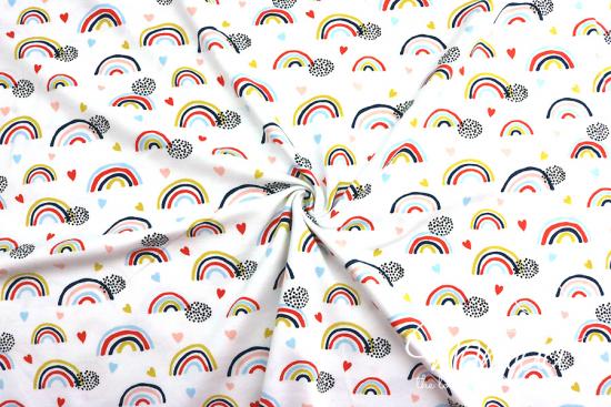 0,5 MTR.  REGENBOGENLIEBE JERSEY - WeiSS