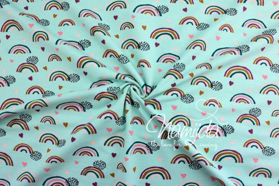 0,5 MTR.  REGENBOGENLIEBE JERSEY - MINT