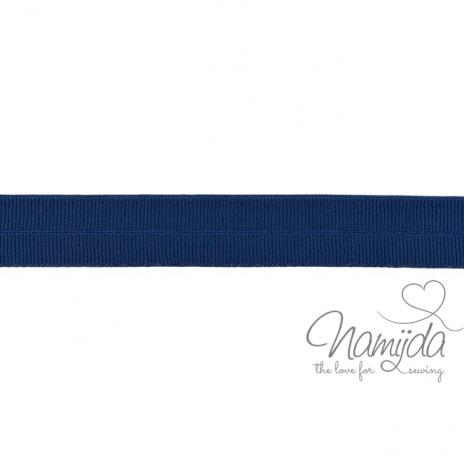 1 MTR. ♥ Elastisches Einfassband MATT - DuNKELBLAU - 20mm ♥