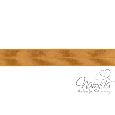 1 MTR. ♥ Elastisches Einfassband MATT - COGNAC - 20mm ♥