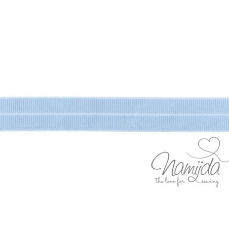 1 MTR. ♥ Elastisches Einfassband MATT - HELLBLAU - 20mm ♥