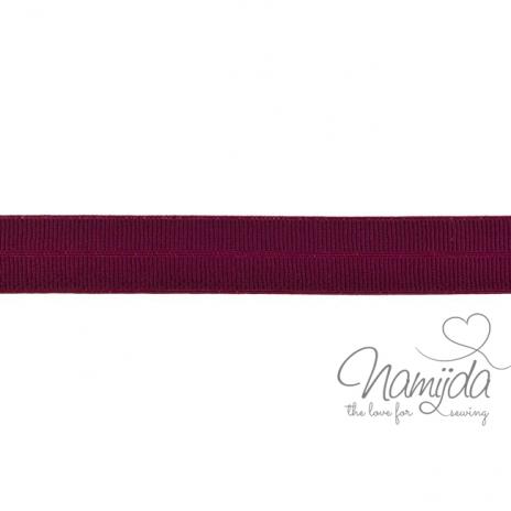 1 MTR. ♥ Elastisches Einfassband MATT - BORDEAUX - 20mm ♥