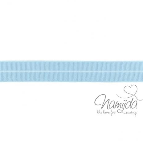 1 MTR. ♥ Elastisches Einfassband MATT - PuDERBLAU - 20mm ♥