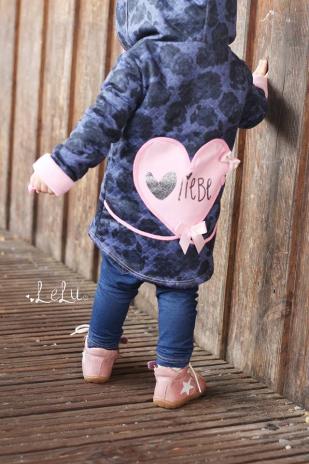 0,5 MTR. ♥ STEPPSTOFF FLOWERS SCHWARZ/JEANS - JERSEY  ♥