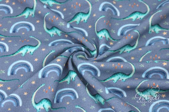 0,5 MTR. DINO AND STARS  - GRAU/BLAU - JERSEY -