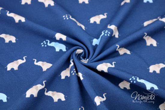 0,5 MTR. HAPPY ELEPHANTS  - NAVY - JERSEY -