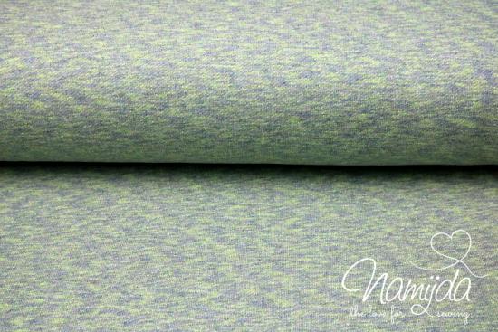 0,5 MTR. MuLTICOLOUR SoMMERSWEAT LIME GRAU meliert - EXTRA BREIT 175cm