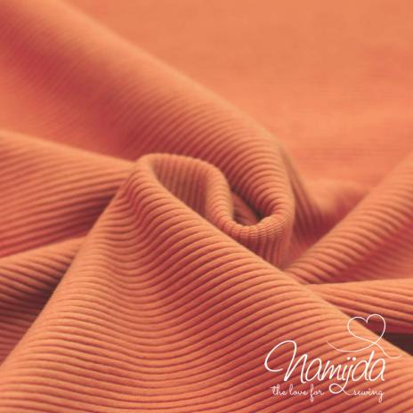 0,5 MTR. ♥ RIPP BAUMWOLLJERSEY  100% Baumwolle - PASTELL TERRACoTTA  ♥