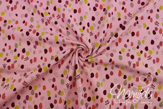 0,5 MTR.  JELLY GLiTTER DoTS JERSEY - ROSE