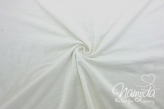 0,5 MTR. ♥ LEINEN SLUB JERSEY MELIERT - NATUR WeiSS