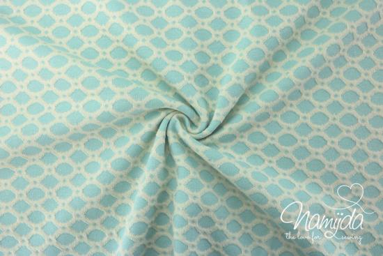 0,5 MTR.  JACQUARD STRICK CIRCLES  - MINT - BAUMWOLLSTRICK