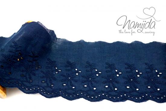 ♥1 Mtr. XXL WÄSCHESPITZE LILLIAN - NAVY - 9cm ♥