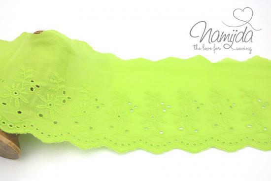 ♥1 Mtr. XXL WÄSCHESPITZE LILLIAN - LIME - 9cm ♥