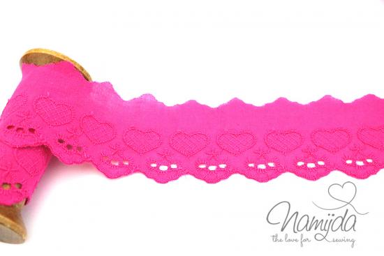 ♥1 Mtr. Wäschespitze FLORENCE - PINK - 5cm ♥