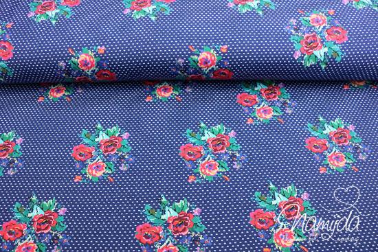 0,5 MTR.  ROSES STRICK OPTIK SWEAT - NAVY