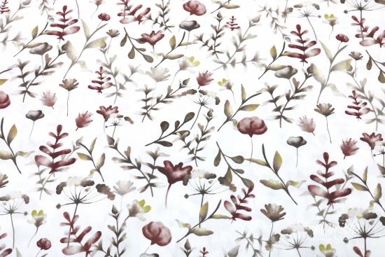 0,5 MTR. AQUARELL PAINTED FLOWERS - BEERE - Popeline