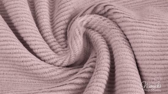 0,5 MTR. ♥ FEINCORD BAUMWOLL JERSEY - MAUVE - ELASTISCH - WASHED ♥