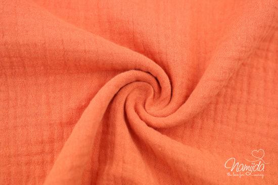 0,5 MTR. ♥ DouBLE GAUZE - Musselin PASTELL ORANGE - Baumwollstoff ♥