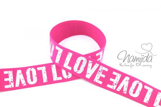 1 MTR. LOVE GuMMIBAND PINK - 4cm