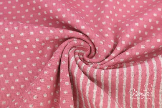 0,5 MTR. ♥ DouBLEFACE JERSEY Punkte/Streifen ROSA ♥