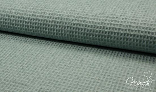 0,5 MTR. ♥ Waffel Piqué Dusty Mint meliert - Baumwollstoff ♥