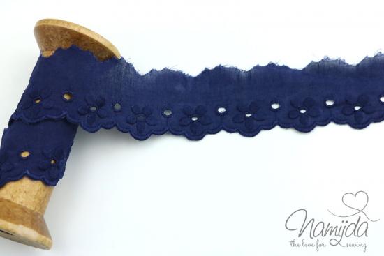 ♥1 Mtr. NAMIJDA WäSCHESPITZE - NAVY - 3cm ♥