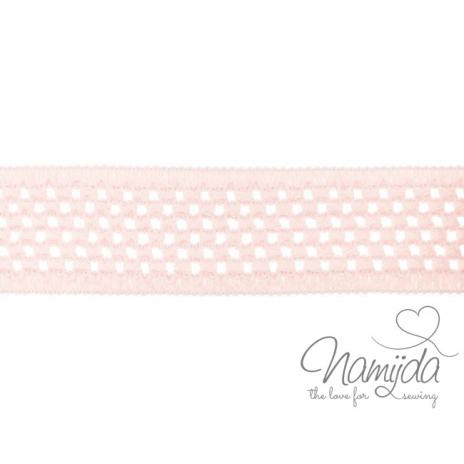 1 MTR.  GEHÄKELTES BAUMWOLL GuMMIBAND RoSE - 5cm