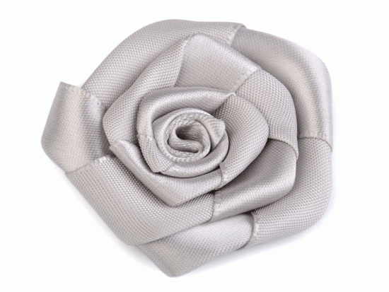 1 Stck. ♥ SATIN RoSE - GRau - 5,5cm ♥