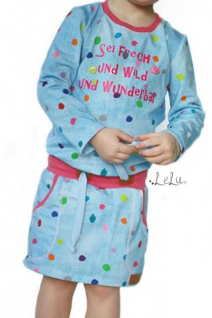 0,5 MTR. DENIM JEANS JERSEY DoTS - HELLBLAU