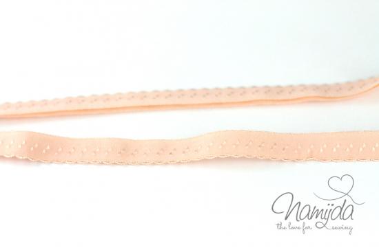 1 MTR. ♥ Elastisches Einfassband -  Schrägband - Apricot ♥