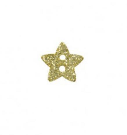 1 Stück ♥ GLiTZER STAR KNOPF - GoLD - 18mm ♥