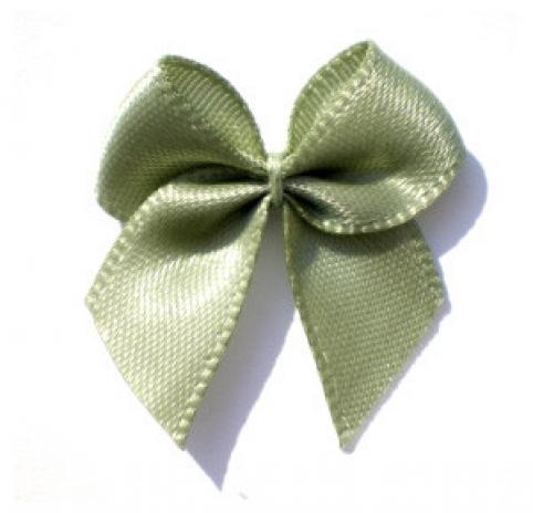 5 ♥ SATIN Schleifchen KHAKI LIGHT ♥