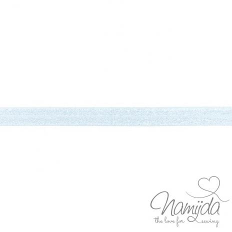 1 MTR. ♥ XL Elastisches Einfassband - GLITTER Hellblau - Falzgummi 20mm ♥