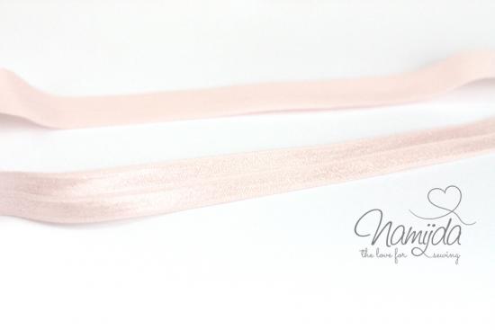 1 MTR. ♥ Elastisches Einfassband - Hell Rose´ -  Falzgummi - Glänzend ♥