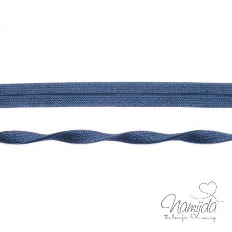 1 MTR. ♥ Elastisches Einfassband JACQUARD - Jeans - 20mm - Glänzend ♥