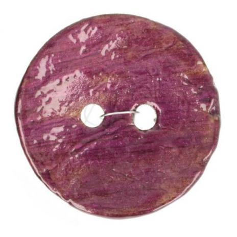 1 Stück ♥ VINTAGE KOKOSKNOPF AUBERGINE - 27mm - HOLZKNOPF ♥