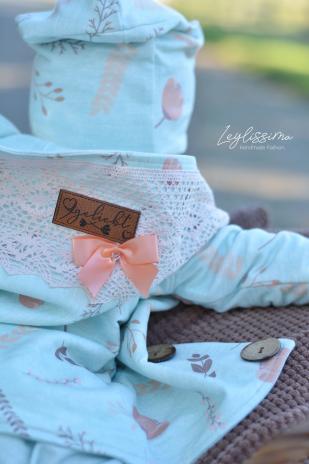 0,50 MTR. ♥ DENIM JEANS LOOK - MINT - SWEAT - EIGENPRODUKTION  ♥