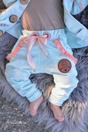 0,50 MTR. ♥ DENIM JEANS LOOK - MINT - SWEAT - EIGENPRODUKTION  ♥