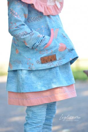 0,50 MTR. ♥ AUTUMN MEADOW - DENIM JEANS LOOK  JEANS - SWEAT - EIGENPRODUKTION  ♥