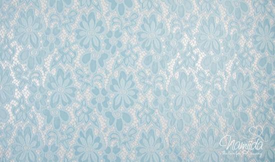 0,5 MTR. ♥ Elastische Spitze SoMMERBLUMEN - ANTIK BLau - Spitzenstoff ♥