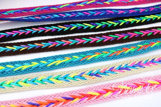 1 MTR. ♥ MuLTICOLOUR ZOPFMuSTER BAND - BRAUN  - 20mm ♥