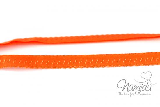 1 MTR. ♥ Elastisches Einfassband -  Schrägband - Orange  ♥